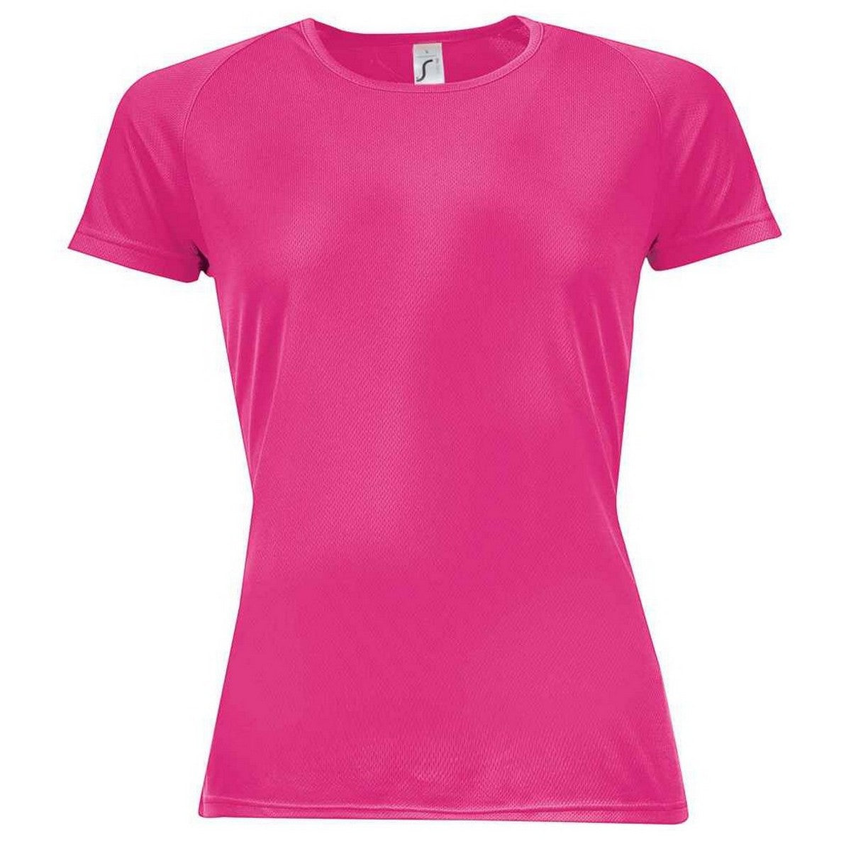 Neon Pink - Front - SOLS Womens-Ladies Sporty Raglan T-Shirt