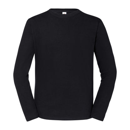 Black - Front - Fruit of the Loom Unisex Adult Iconic 195 Long-Sleeved T-Shirt