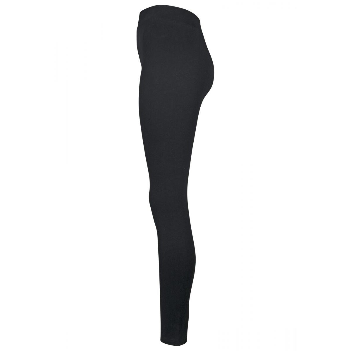 Black - Side - Build Your Brand Womens-Ladies Jersey Stretch Leggings