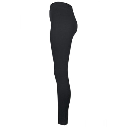 Black - Side - Build Your Brand Womens-Ladies Jersey Stretch Leggings