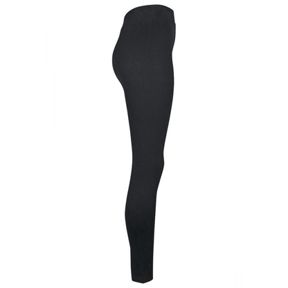 Black - Lifestyle - Build Your Brand Womens-Ladies Jersey Stretch Leggings