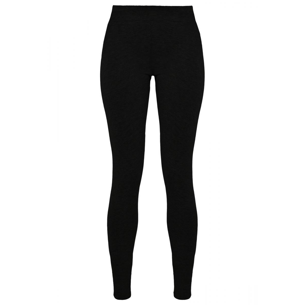 Black - Front - Build Your Brand Womens-Ladies Jersey Stretch Leggings