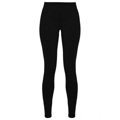 Black - Front - Build Your Brand Womens-Ladies Jersey Stretch Leggings