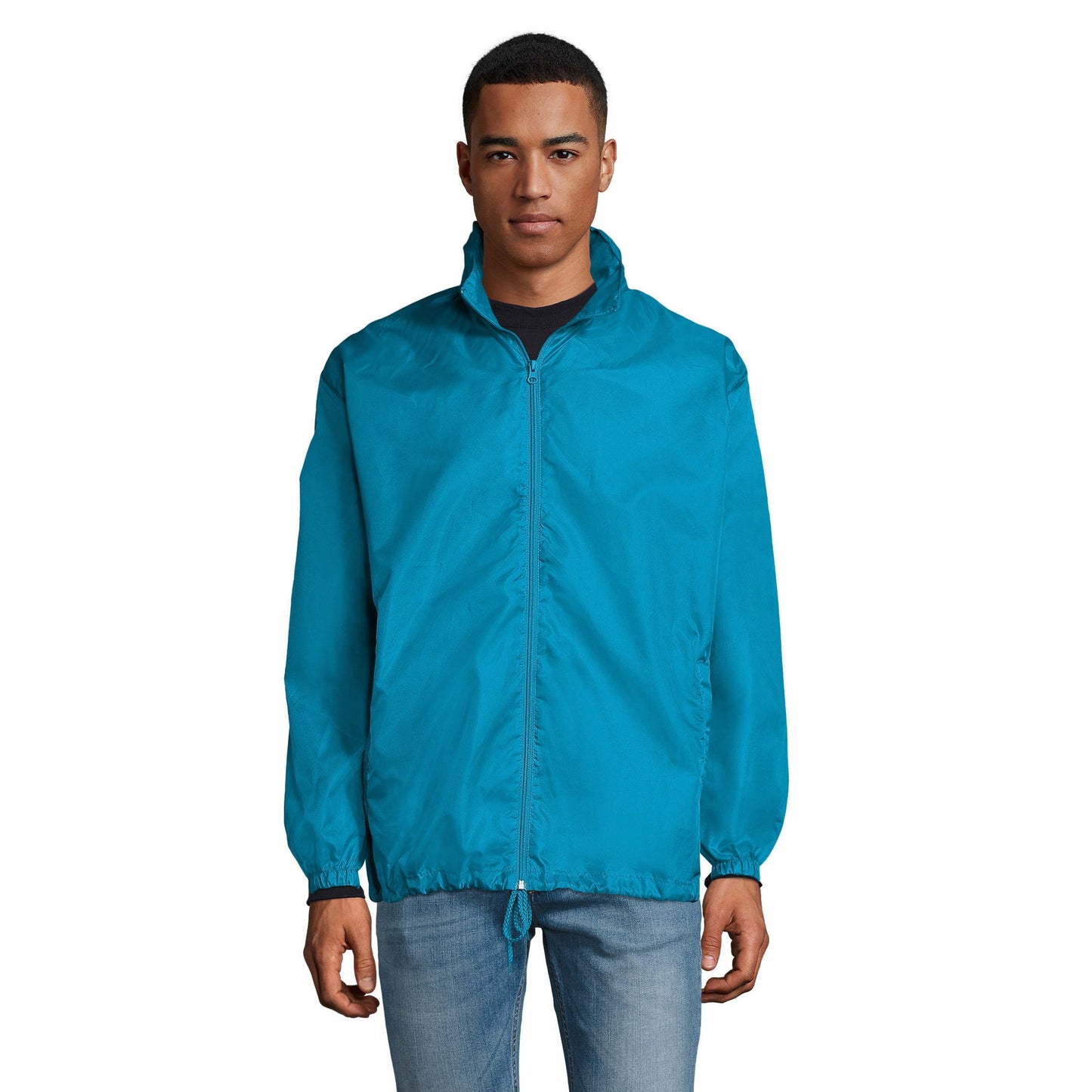 Aqua - Front - SOLS Unisex Adult Shift Windbreaker