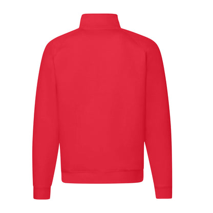 Red - Back - Fruit of the Loom Unisex Adult Premium Quarter Zip Raglan Sweatshirt