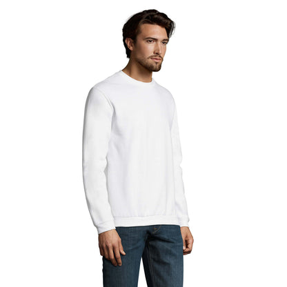 White - Side - SOLS Mens Spider Round Neck Sweatshirt