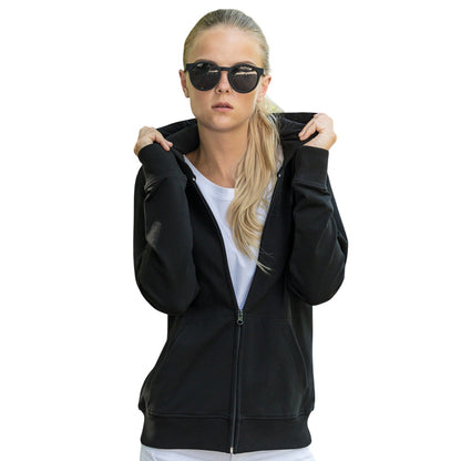 Black - Back - Build Your Brand Womens-Ladies French Terry Full Zip Hoodie