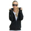 Black - Back - Build Your Brand Womens-Ladies French Terry Full Zip Hoodie