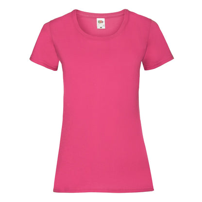 Fuchsia - Front - Fruit of the Loom Womens-Ladies Valueweight T-Shirt