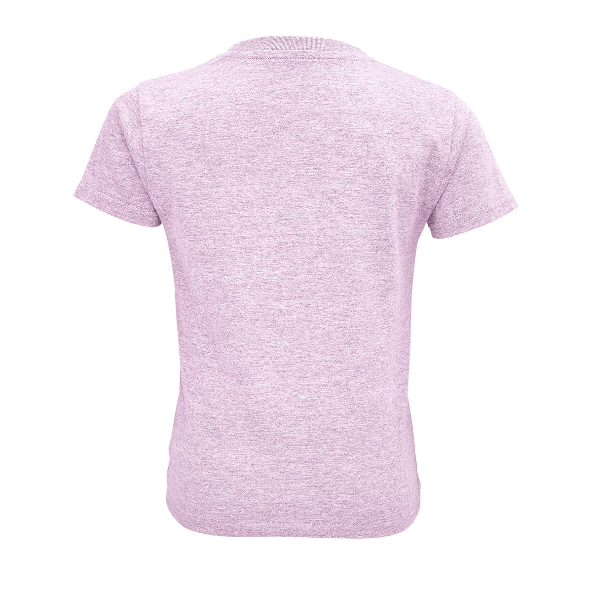 Pink - Back - SOLS Childrens-Kids Crusader Heather T-Shirt