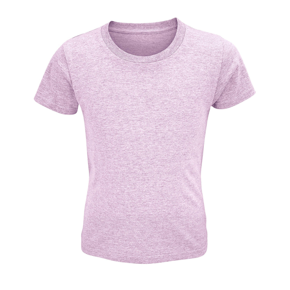 Pink - Front - SOLS Childrens-Kids Crusader Heather T-Shirt
