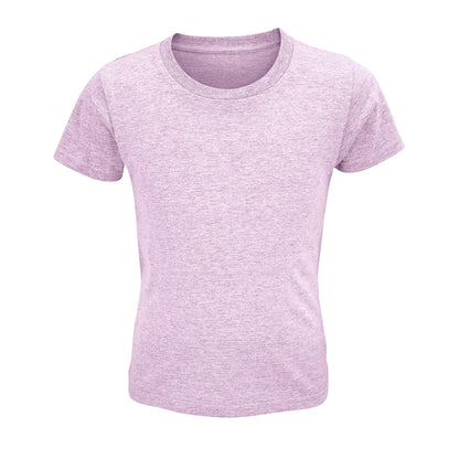 Pink - Front - SOLS Childrens-Kids Crusader Heather T-Shirt