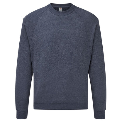 Heather Navy - Front - Fruit of the Loom Unisex Adult Classic Raglan Sweatshirt