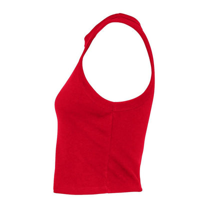 Solid Red - Side - Bella + Canvas Womens-Ladies Micro-Rib Racerback Tank Top