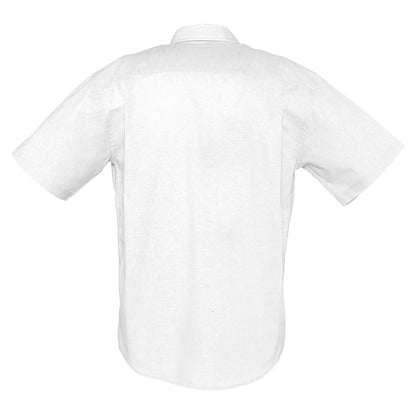 White - Back - SOLS Mens Brisbane Oxford Short-Sleeved Shirt