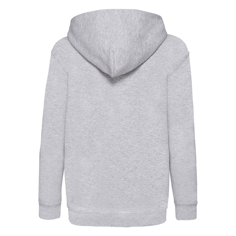Heather Grey - Back - Fruit of the Loom Childrens-Kids Classic Plain Hoodie