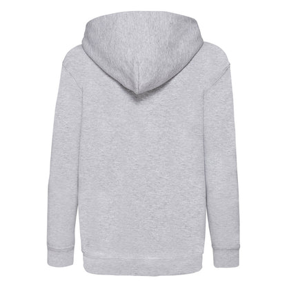Heather Grey - Back - Fruit of the Loom Childrens-Kids Classic Plain Hoodie