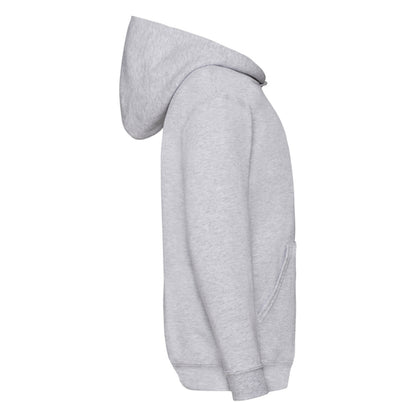 Heather Grey - Side - Fruit of the Loom Childrens-Kids Classic Plain Hoodie