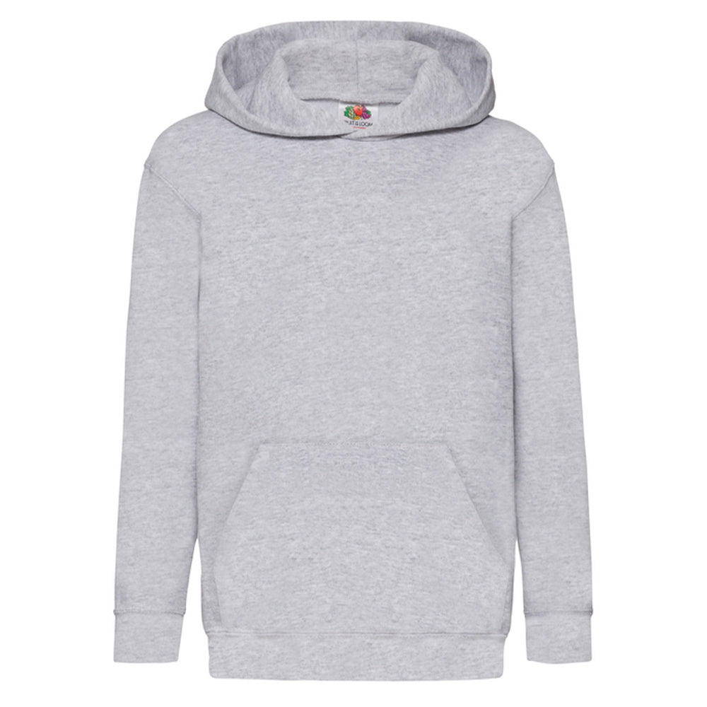 Heather Grey - Front - Fruit of the Loom Childrens-Kids Classic Plain Hoodie