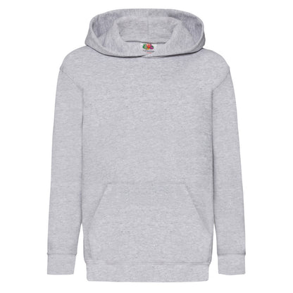 Heather Grey - Front - Fruit of the Loom Childrens-Kids Classic Plain Hoodie