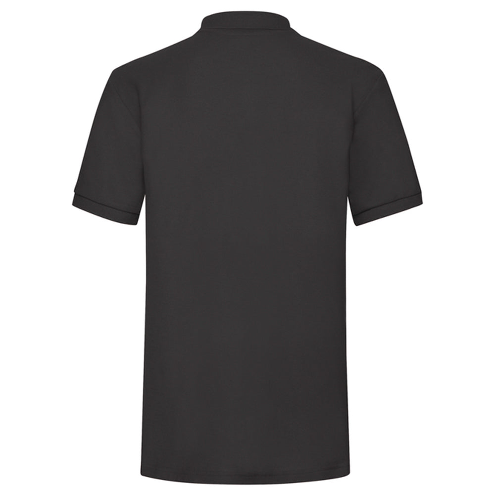 Black - Back - Fruit of the Loom Mens Heavyweight Polo Shirt