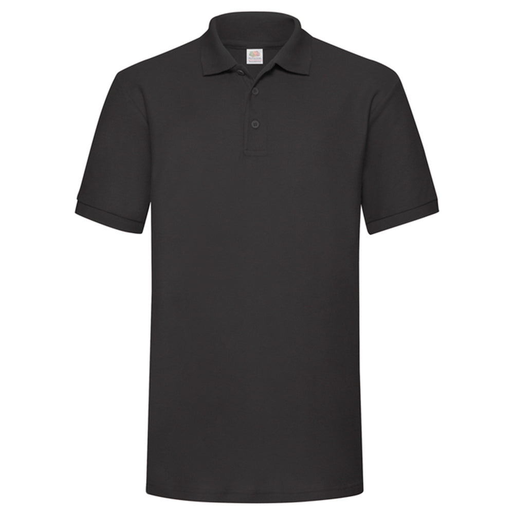 Black - Front - Fruit of the Loom Mens Heavyweight Polo Shirt