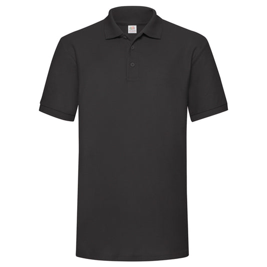 Black - Front - Fruit of the Loom Mens Heavyweight Polo Shirt