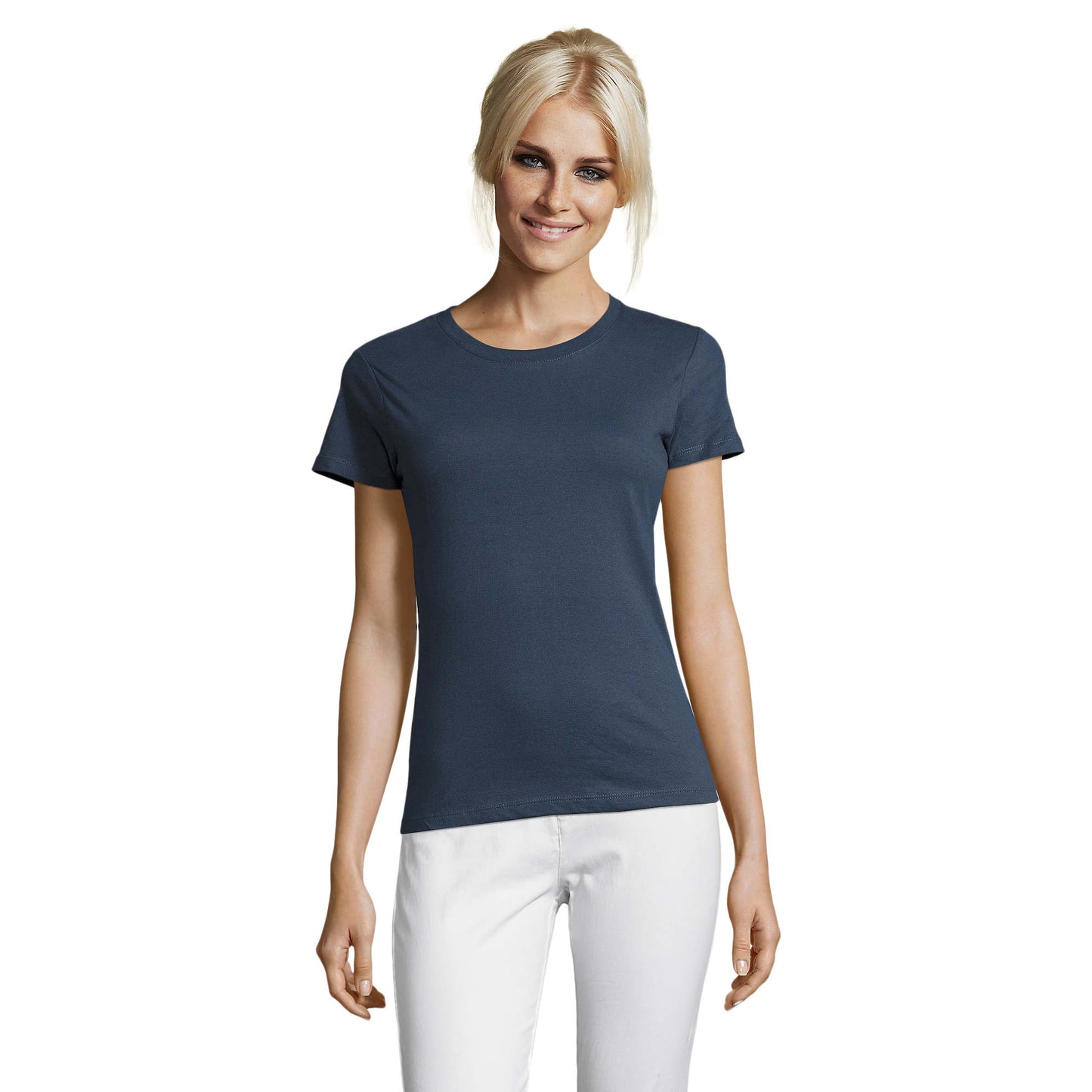 Denim - Front - SOLS Womens-Ladies Regent T-Shirt