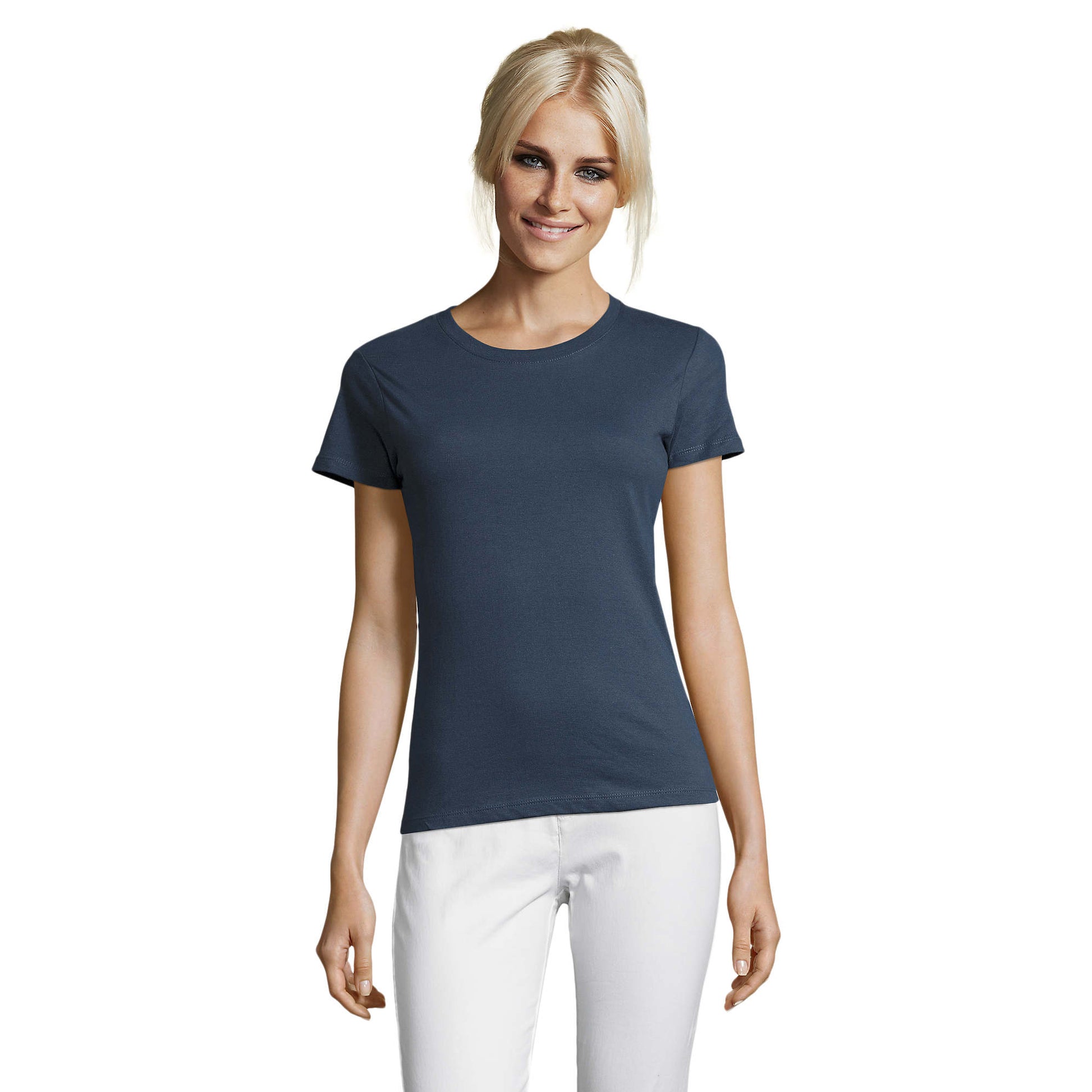 Denim - Front - SOLS Womens-Ladies Regent T-Shirt
