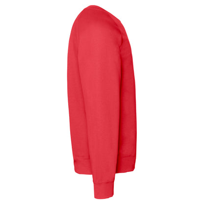 Red - Side - Fruit of the Loom Unisex Adult Classic Raglan Sweatshirt