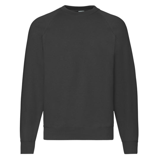Black - Front - Fruit of the Loom Unisex Adult Classic Raglan Sweatshirt