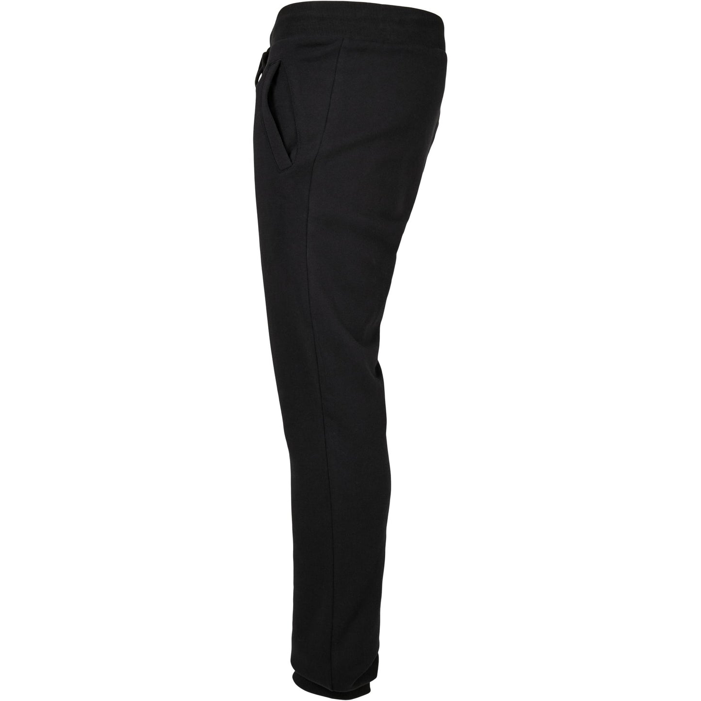 Black - Side - Build Your Brand Unisex Adult Basic Organic Cotton Sweatpants