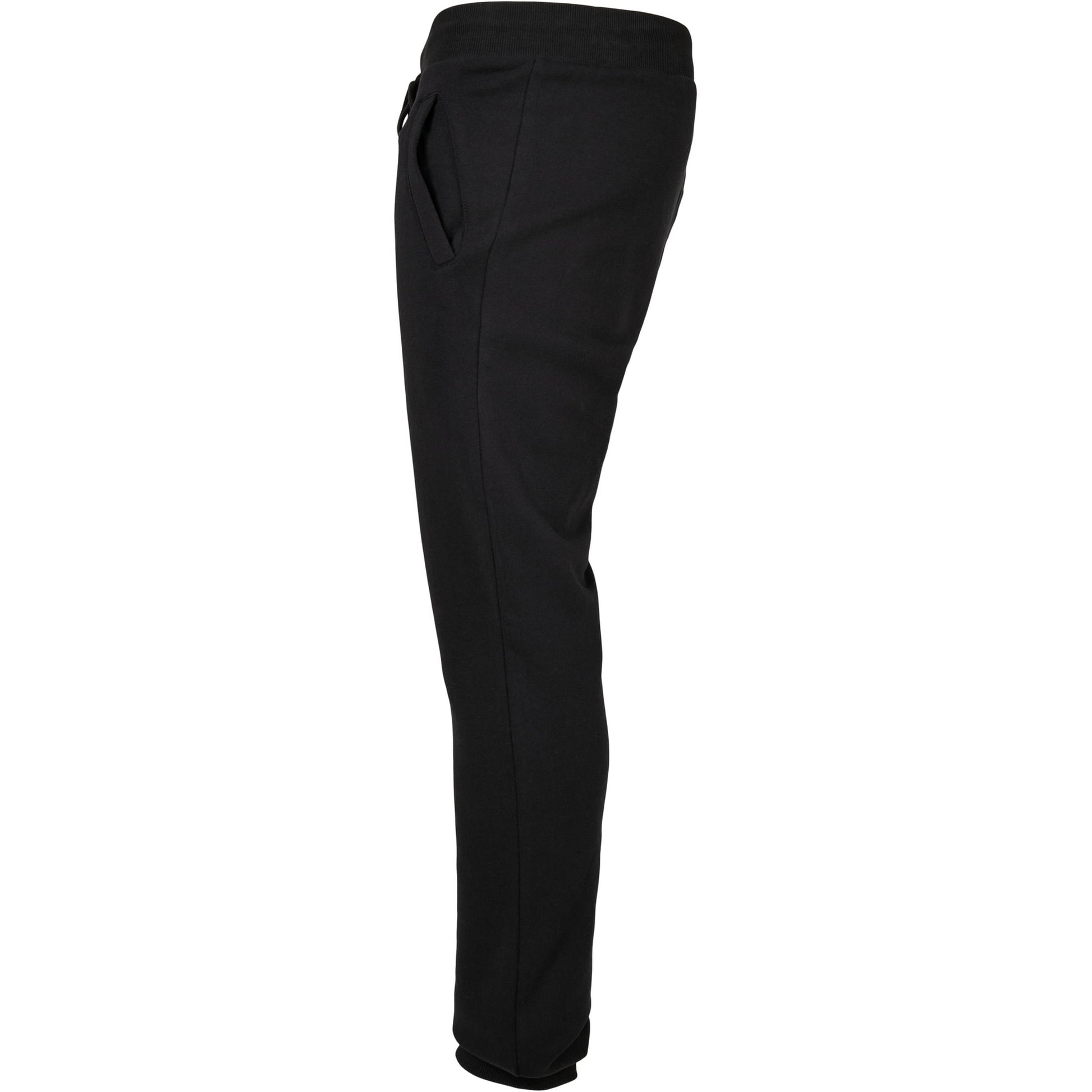 Black - Side - Build Your Brand Unisex Adult Basic Organic Cotton Sweatpants