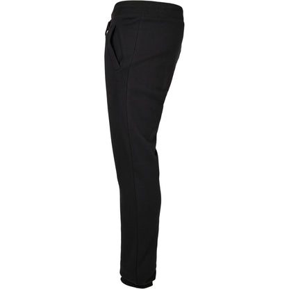 Black - Side - Build Your Brand Unisex Adult Basic Organic Cotton Sweatpants