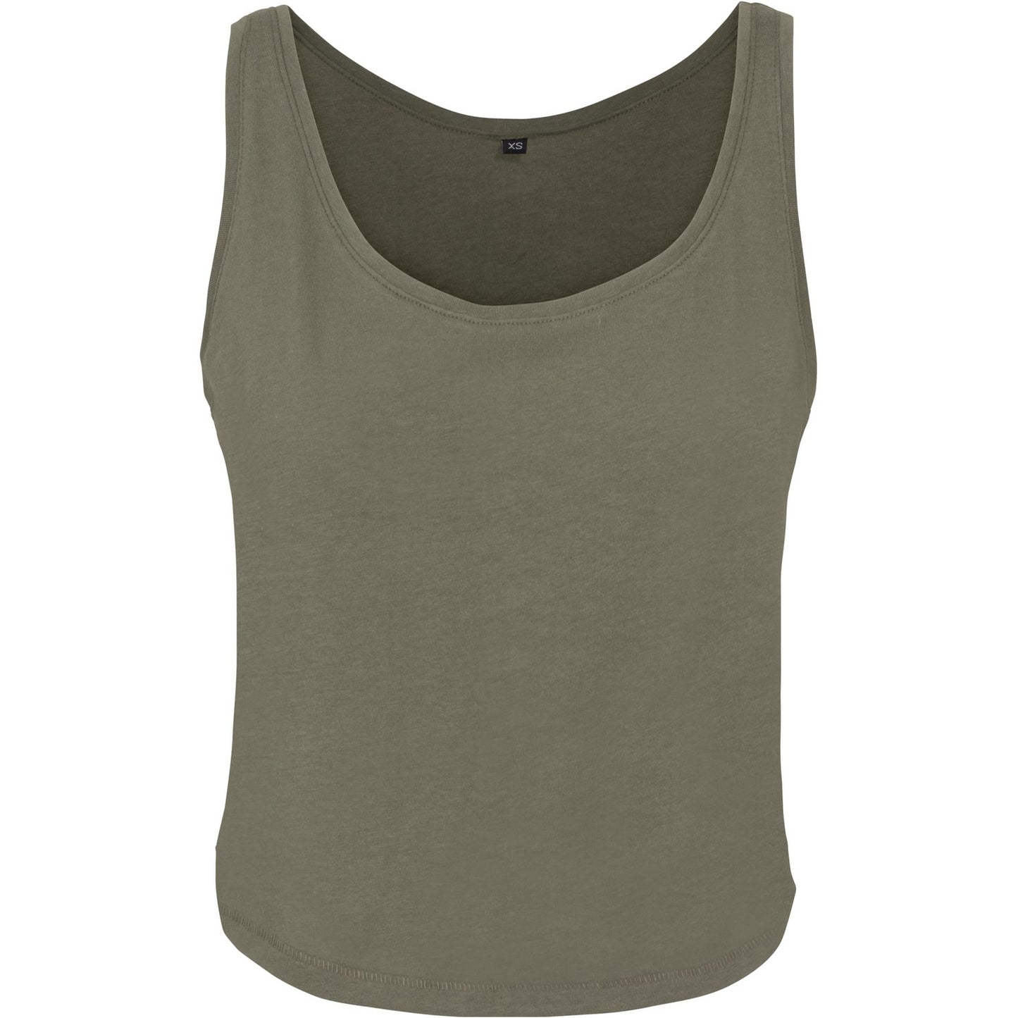 Olive - Front - Build Your Brand Womens-Ladies Oversized Tank Top