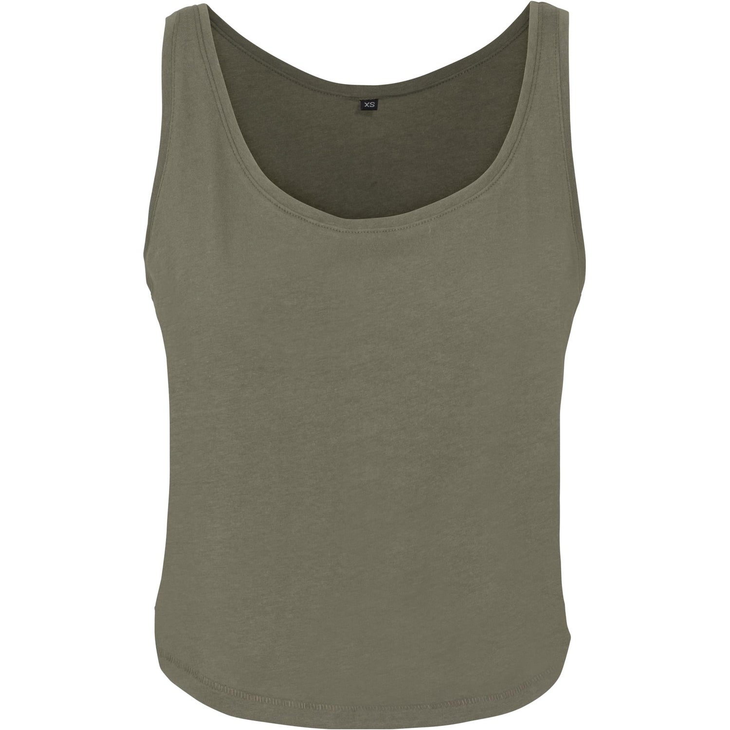Olive - Front - Build Your Brand Womens-Ladies Oversized Tank Top