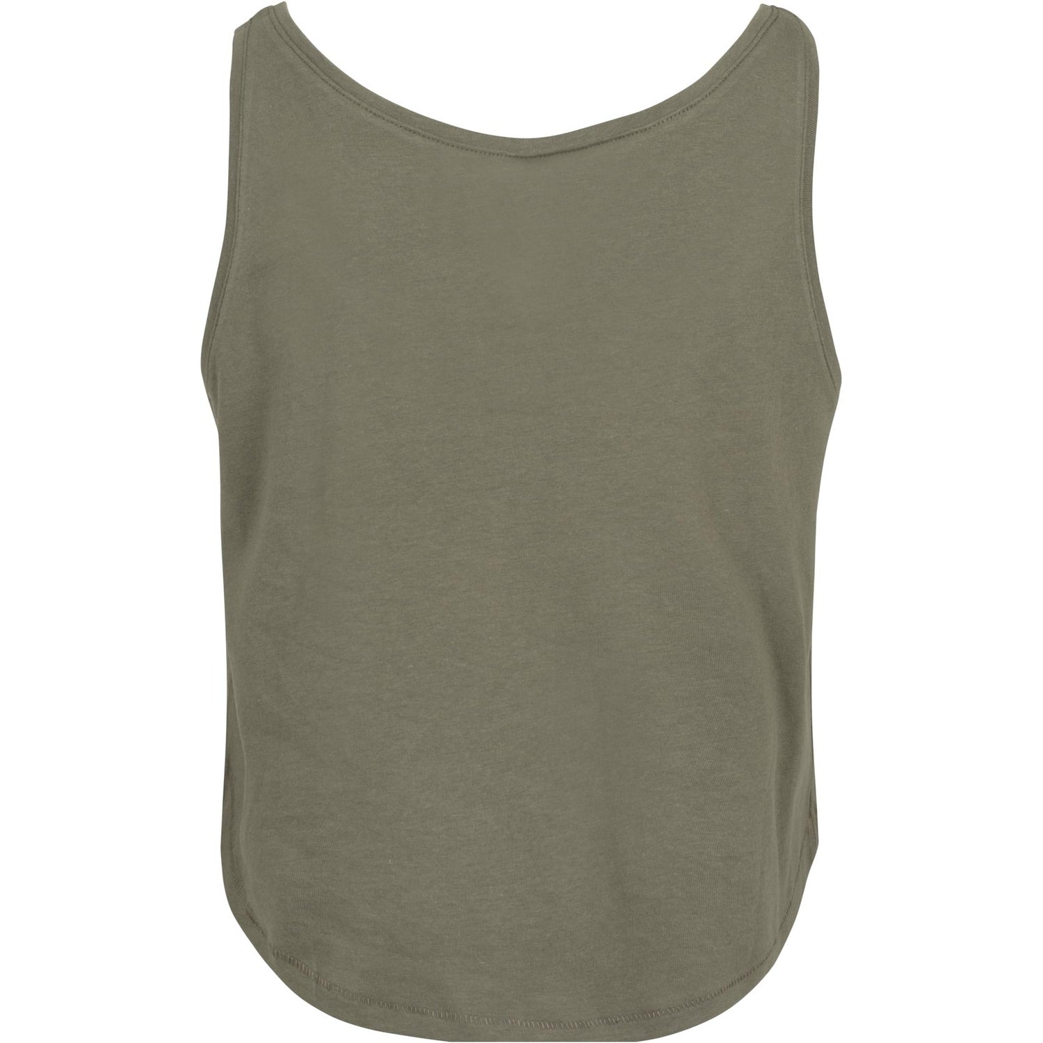 Olive - Back - Build Your Brand Womens-Ladies Oversized Tank Top