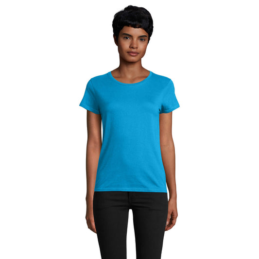Aqua - Front - SOLS Womens-Ladies Pioneer T-Shirt