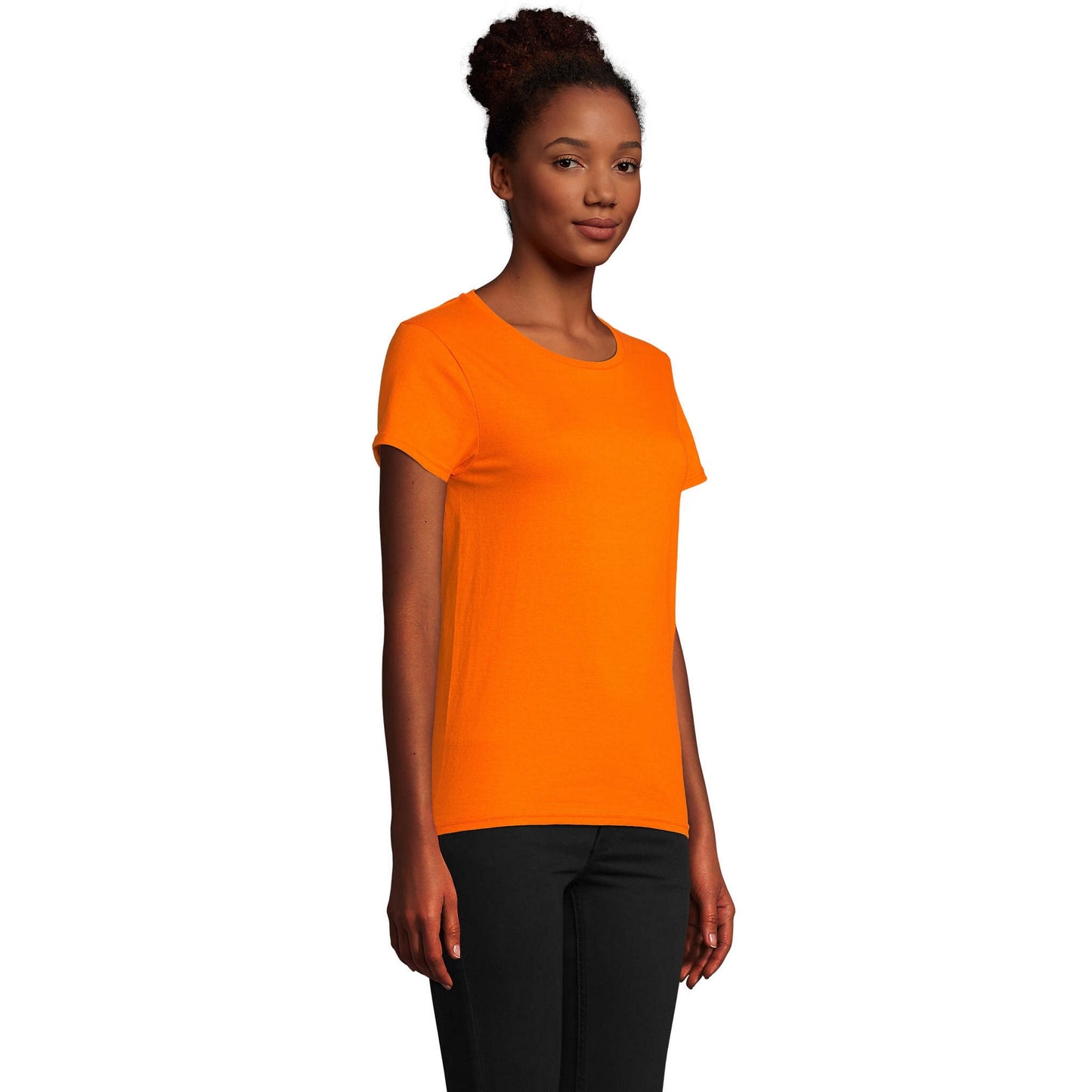 Orange - Side - SOLS Womens-Ladies Pioneer T-Shirt