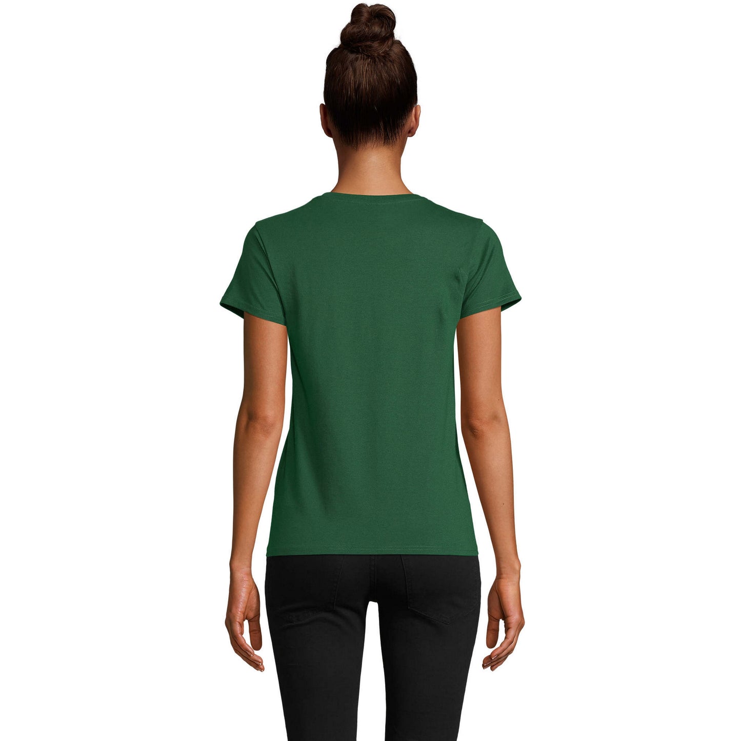 Bottle Green - Back - SOLS Womens-Ladies Pioneer T-Shirt