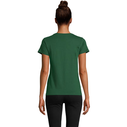 Bottle Green - Back - SOLS Womens-Ladies Pioneer T-Shirt