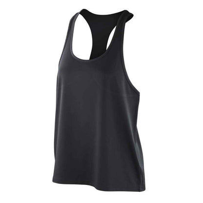 Black - Front - Spiro Womens-Ladies Impact Softex Tank Top