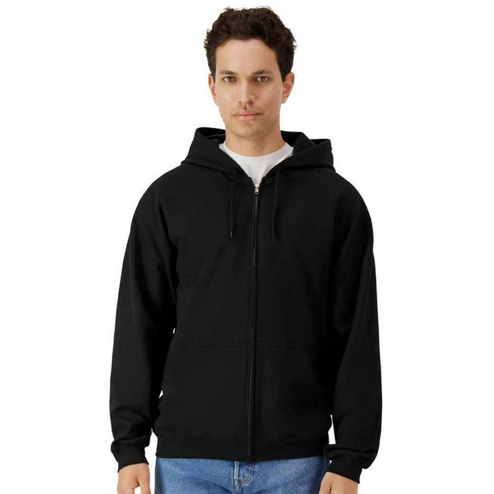 Black - Back - Gildan Unisex Adult Softstyle Midweight Full Zip Hoodie
