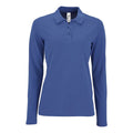 Royal Blue - Front - SOLS Womens-Ladies Perfect Pique Long-Sleeved Polo Shirt