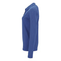 Royal Blue - Side - SOLS Womens-Ladies Perfect Pique Long-Sleeved Polo Shirt