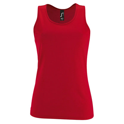 Red - Front - SOLS Womens-Ladies Sporty Tank Top