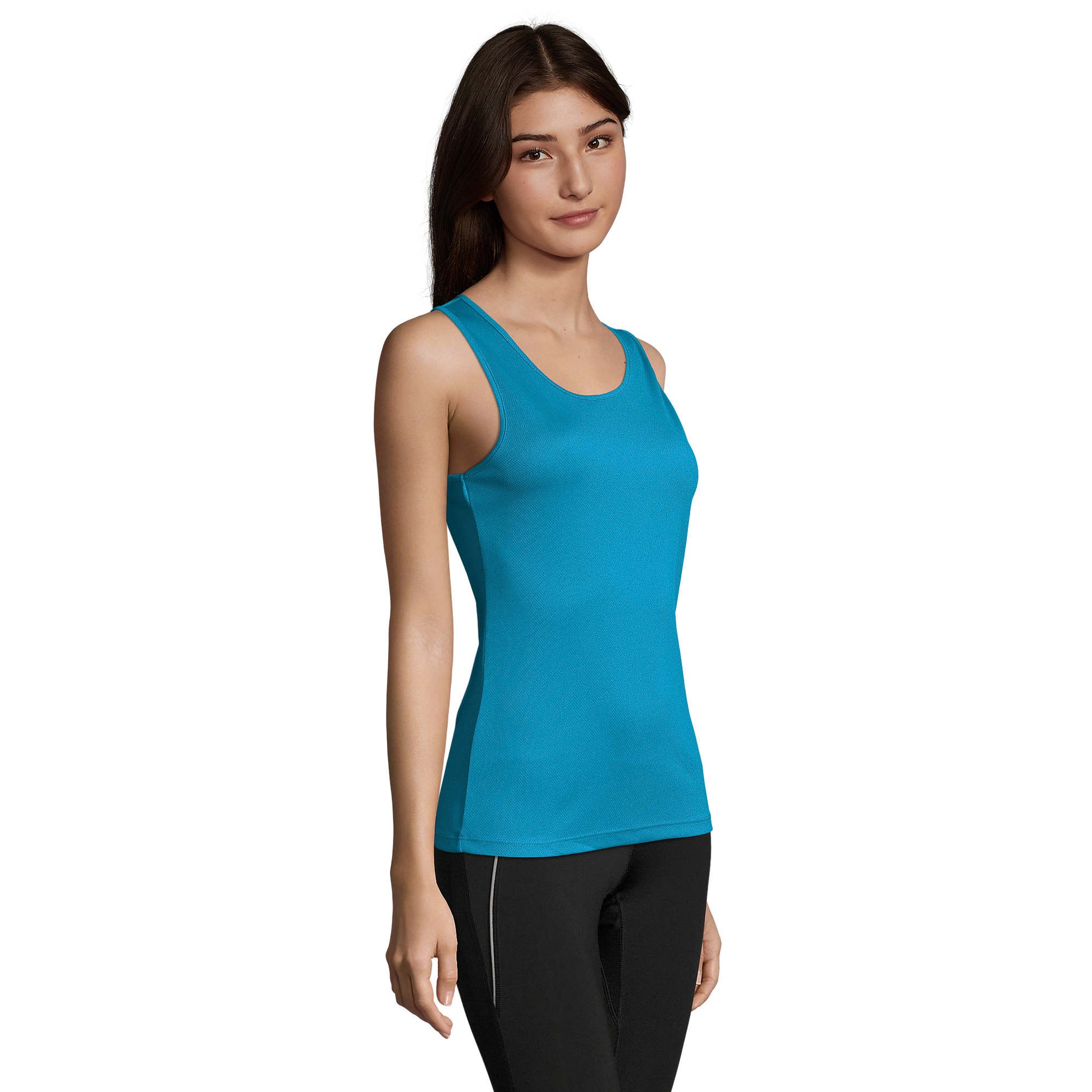 Aqua - Side - SOLS Womens-Ladies Sporty Tank Top