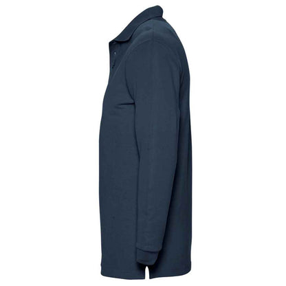 Navy - Side - SOLS Unisex Adult Winter II Long-Sleeved Polo Shirt