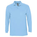Sky Blue - Front - SOLS Unisex Adult Winter II Long-Sleeved Polo Shirt