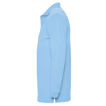 Sky Blue - Side - SOLS Unisex Adult Winter II Long-Sleeved Polo Shirt